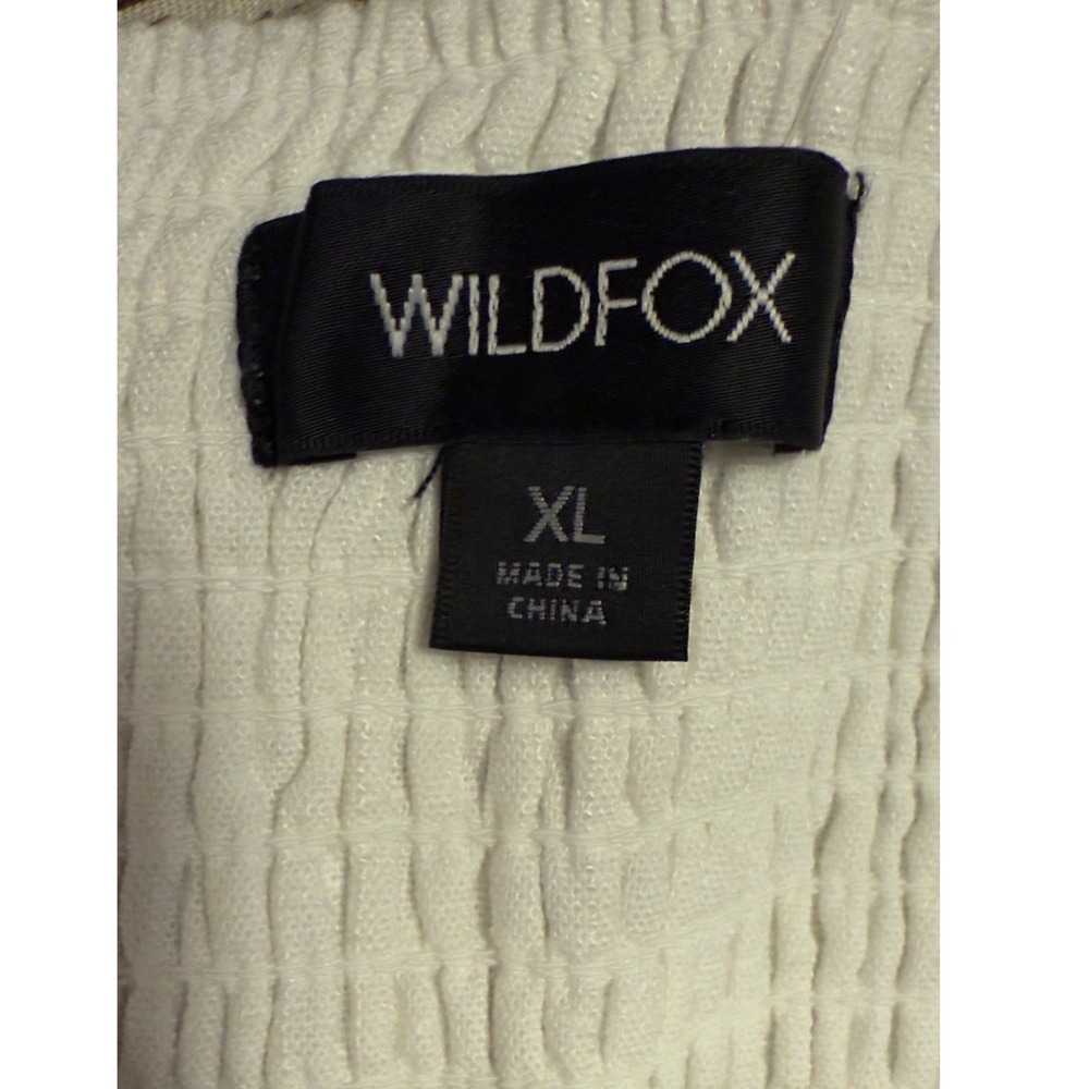 Wildfox Odessa White Linen Blend Pearl Trim Smocked Crop Top WF003992 Womens XL - Picture 3 of 7